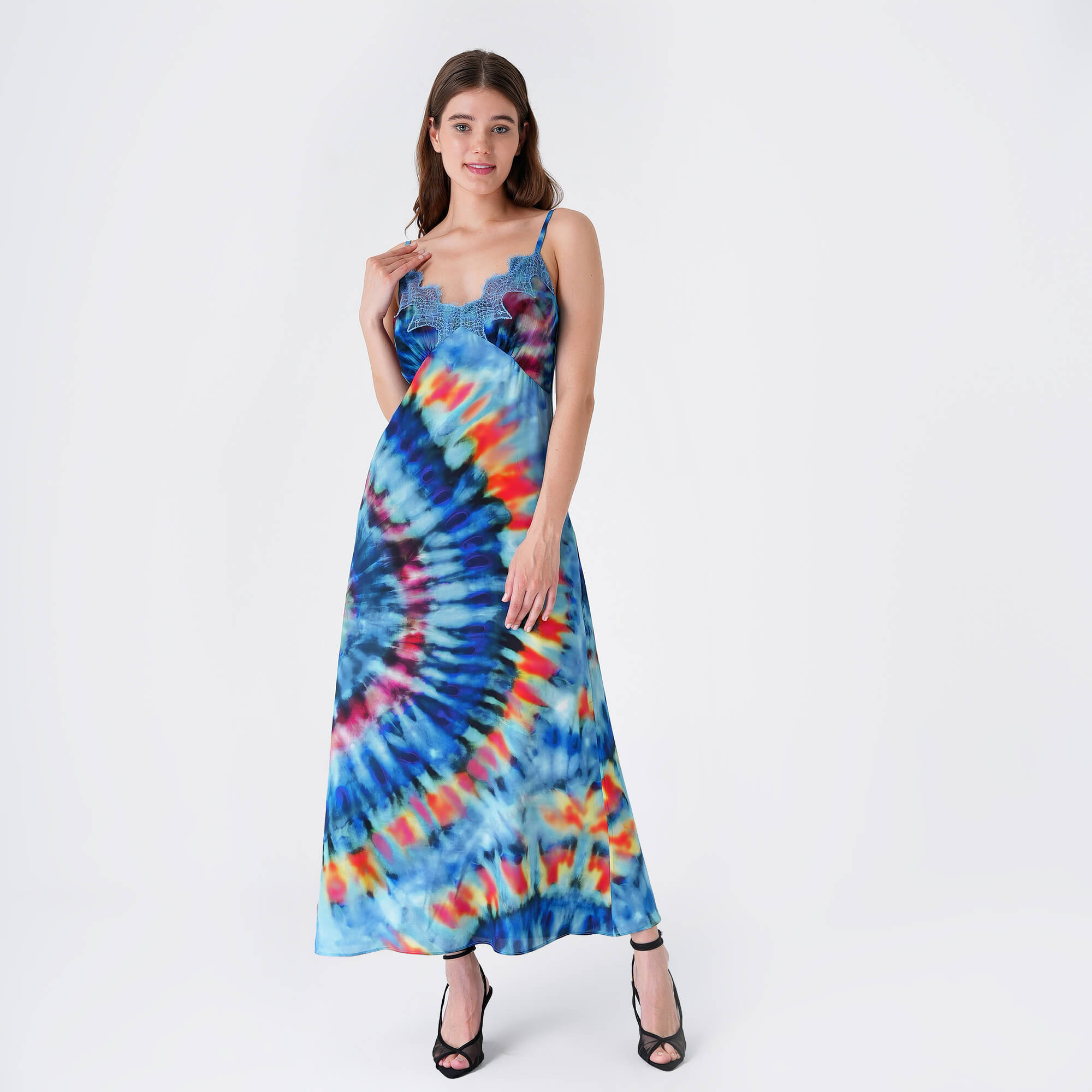 Chloe - Multicolor Blue Viscose Dress